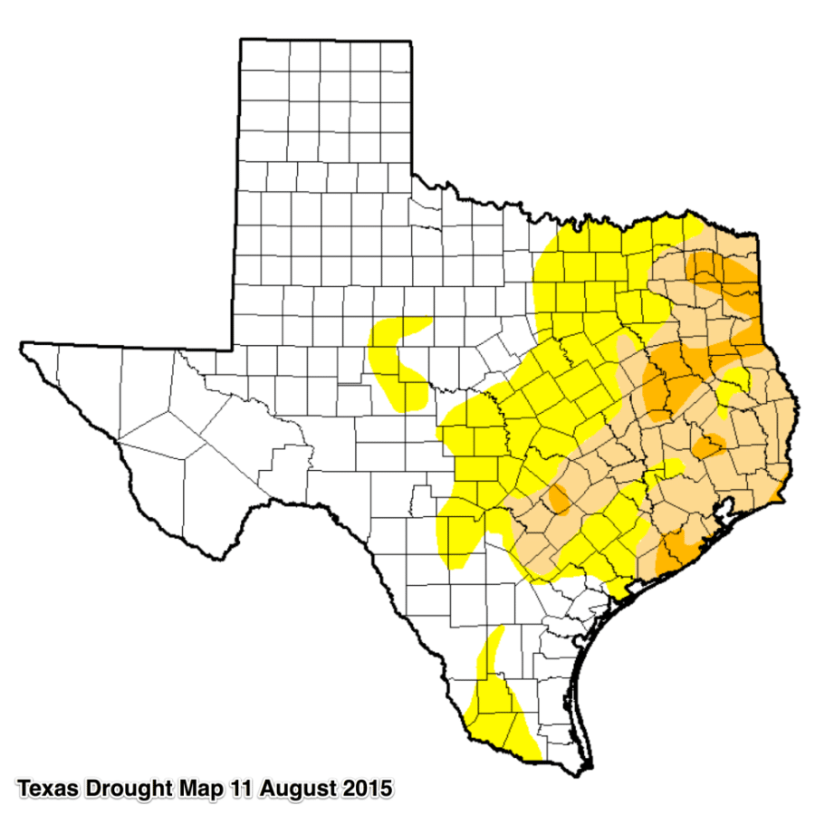 US Drought Monitor map 11 August 2015